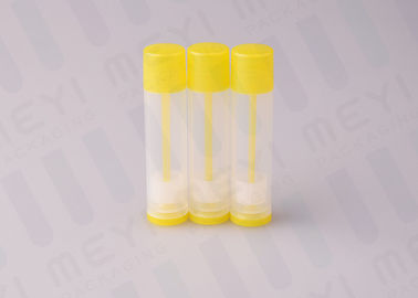 Kuning 0,15 OZ PP Lucu Putaran Tabung Chapstick Kosong Ukuran Kecil Untuk Penggunaan Sehari-hari