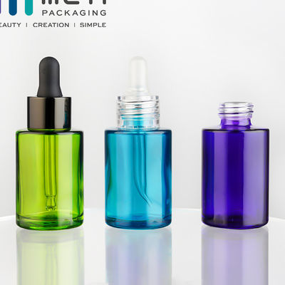 Botol Dropper Kaca yang dapat diisi ulang Label 50ml Screw Cap Round