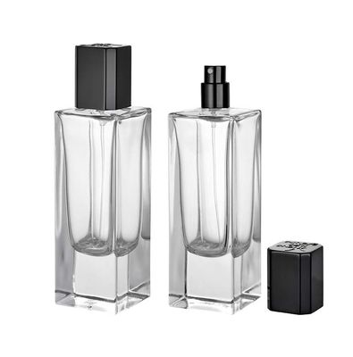 Custom Logo Botol Parfum Kaca Crimp Pompa Semprot Kemasan dalam Berbagai Bentuk Warna 30ml-100ml